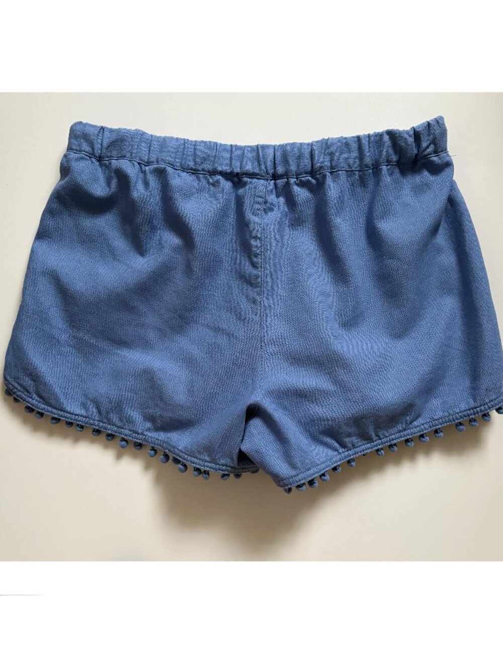 J Crew Pom Pom Shorts Pull On Linen Cotton Blend Blue 2.5 inch inseam - Picture 5 of 15